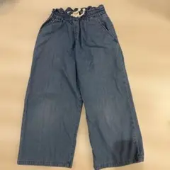 GU ワイドパンツ 130cm デニムブルー