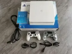 PlayStation 4 Slim ホワイト 本体とコントローラー2つ