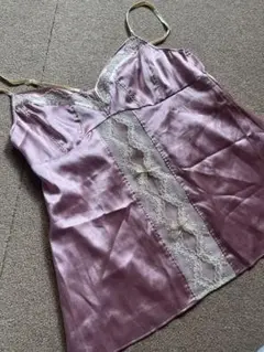 PARFAGE ピンク サテン キャミソール M