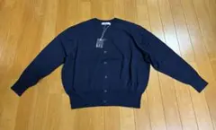 【新品】ドゥクラッセ　UVニット・ミニマル　クルーカーディガン　L ネイビーのサムネイル
