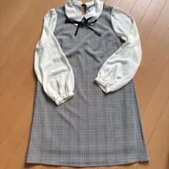 INGNI グレー系チェック 長袖ワンピース