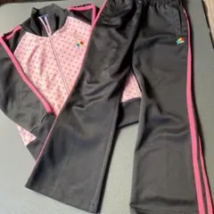 【匿名発送】yuk ドット柄ジャージセット 130サイズ ピンク/ブラック