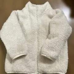 ユニクロ ファーリーフリースジャケット オフホワイト キッズ100cm