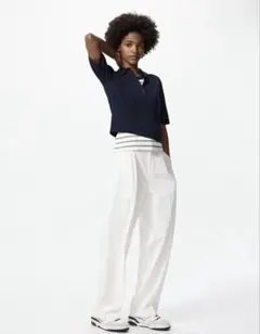 ユニクロ タックワイドパンツ丈長めLサイズ ホワイト