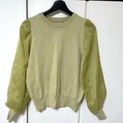 ビス　シアースリーブ　ニット　トップス