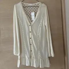 axes femme バックレースロングカーディガン キナリ
