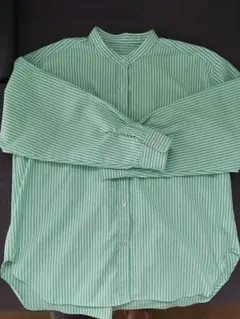 CIAOPANIC TYPY緑と白のストライプ長袖シャツ