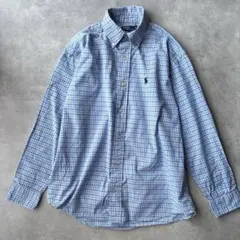 Polo Ralph Laurenポロラルフローレン　チェックシャツ刺繍ブルーのサムネイル