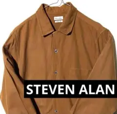 StevenAlan M 長袖 無地 ブラウン 茶色 シャツ