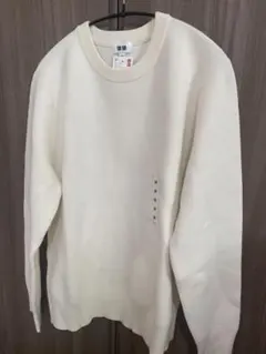 ユニクロ　ウォッシャブルストレッチミラノリブクルーネックセーター　Ｍ　ホワイト
