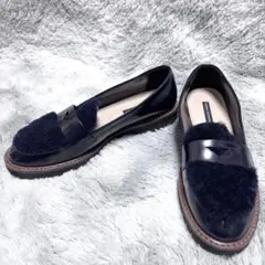 ファビオルスコーニ/FABIO⭐︎タンクソールモカシューズ ローファー レザー黒