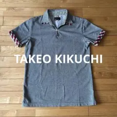 TAKEO KIKUCHI 半袖ポロシャツ L チェック切替 メンズのサムネイル