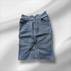 Apuweiser-richeデニムタイトスカート 膝丈 ストレッチ Sサイズのサムネイル