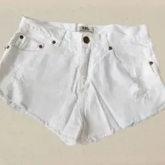 GRL ホワイト ショートパンツ ダメージ加工　平成ギャル　y2k グランジ