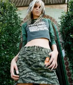 エックスガール×ヒステリックグラマーの激レアコラボ！即完売迷彩ミニスカート。M。