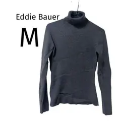 Eddie Bauer [ M] タートルネック コットン グレー リブ