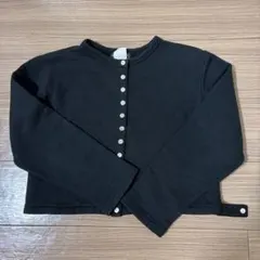 【agnes b 】定番スナップボタン カーディガン　Sサイズ　裏起毛　ブラック