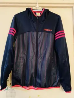 adidas ストライプ ナイロンジャケット