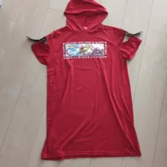 LOVE RABBY フード付き半袖Tシャツ レッドのサムネイル