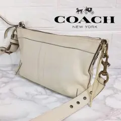 COACH コーチ ショルダーバッグ 斜め掛け レザー アイボリー クロスボディ
