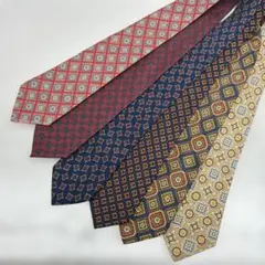 B975【美品】JIM THOMPSON含むネクタイ 6本 まとめ 総柄 レトロのサムネイル