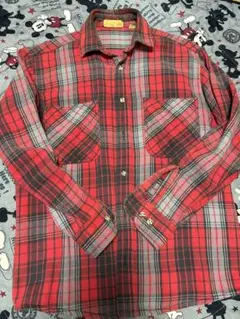 BIG MAC赤とグレーのチェック柄ネルシャツ