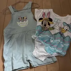 イースター　ミッキー ドナルド ロンパース オーバーオール 70cm 80cm