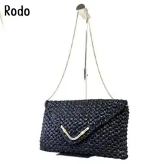 【超激レアvintage】Rodo WAKO別注 編み込みショルダーバッグ 黒のサムネイル
