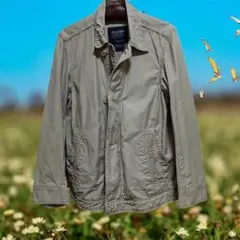 グレー カジュアルジャケット ボタンジッパー