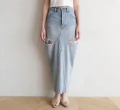 searoomlynn サイドカットDenimロングスカートのサムネイル