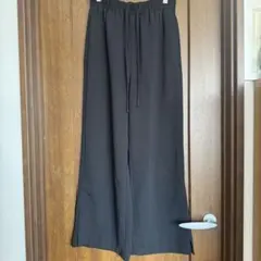 GU ブラック ワイドパンツ イージーパンツ スラックス