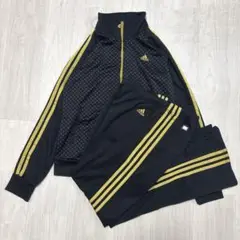 極美品☆adidas／XL／セットアップ／ジャージ／黒／ブラック／アディダス