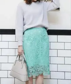 31 Sons de mode ミントグリーン レース タイトスカート