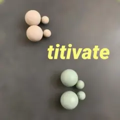 【titivate】球体デザイン ピアス(両耳用)くすみピンク、グリーンのセットのサムネイル