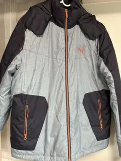 PUMA ダウンジャケット フード付き ネイビー　ブルー　オレンジ