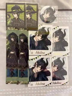 ツイステ ブルームバースデー くつろぎマイルーム 缶バッジ カード マレウス