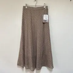 ジャガードレーススカート　ロング　モカ