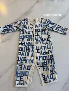 プチバトー ロンパース カバーオール12m/74cm