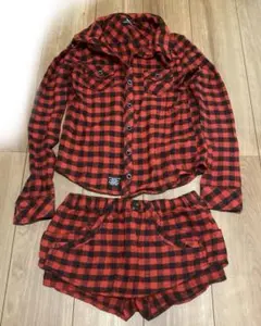 BACKS バックス チェック柄 セットアップ シャツ ショートパンツ Y2Kのサムネイル
