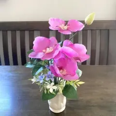 胡蝶蘭フラワーアレンジ　花器付アーティフィシャルフラワー造花　インテリアお供え花