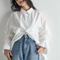 CREDONA Sheer sleeve shirt white free - メルカリ