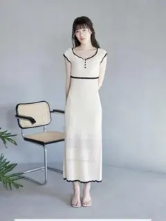 リリアンカラット　クロシェニットワンピース