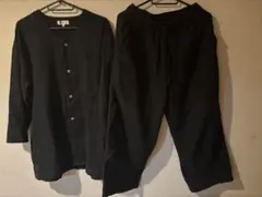 部屋着 セットアップ パジャマ M ブラック