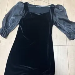 Dazy ベロア調ワンピース ブラック Mサイズ