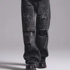 GRANCY】High Damage Straight Denim Pants - メルカリ
