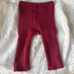 【ユニクロ】80cm リブパンツ 赤 ニットパンツ 暖かい 女の子用