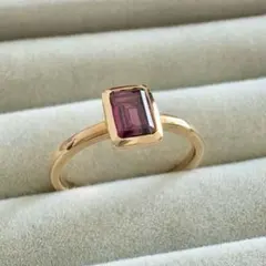 K18 18金イエローゴールドガーネット(9.09ct)デザインリング