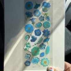 青系　花　シール