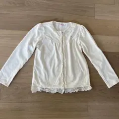 ミキハウス　リーナちゃん　 カーディガン　140クリーム色!