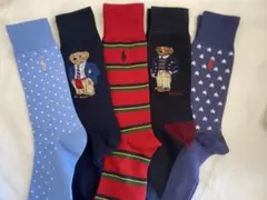 ポロラルフローレンのメンズ用ソックス、5足セット新品、未使用に25〜27cm